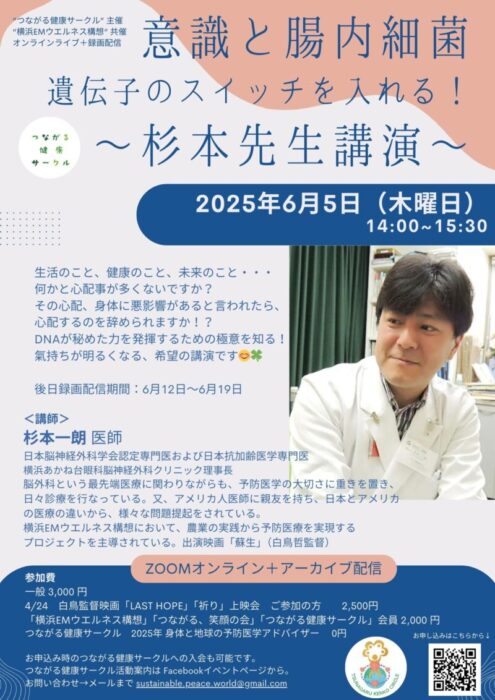 意識と腸内細菌　遺伝子のスイッチを入れる！〜杉本先生講演〜