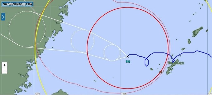 台風第13号の経路図